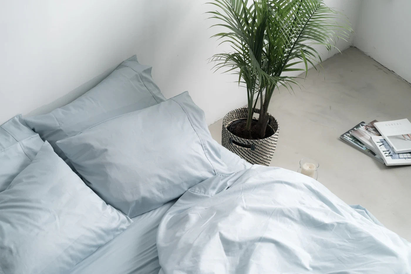 Sky Blue King Pillowcases, 2-Pack, Luxe Silky Soft, 20” x 37”