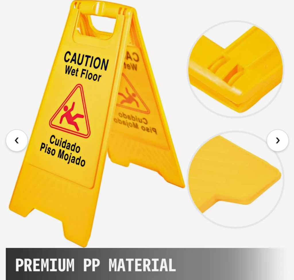 BestEquip 6 Pack Caution Wet Floor Signs 25\" Double Sided Caution Sign
