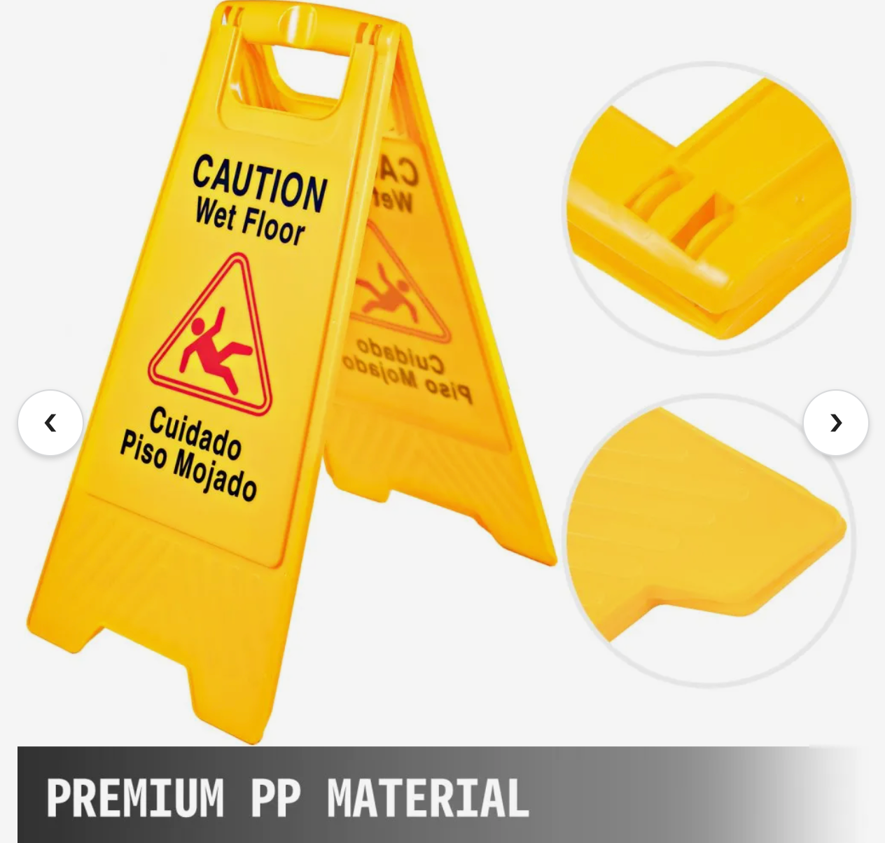 BestEquip 6 Pack Caution Wet Floor Signs 25\" Double Sided Caution Sign