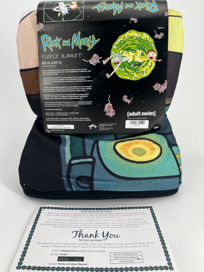 Rick and Morty Spaceship Fleece Throw Blanket, 45” x 60”