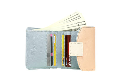 TRI-FOLD WALLET - RFID BLOCKING PROTECTION  COLOR：Cream/Pink/Blue
