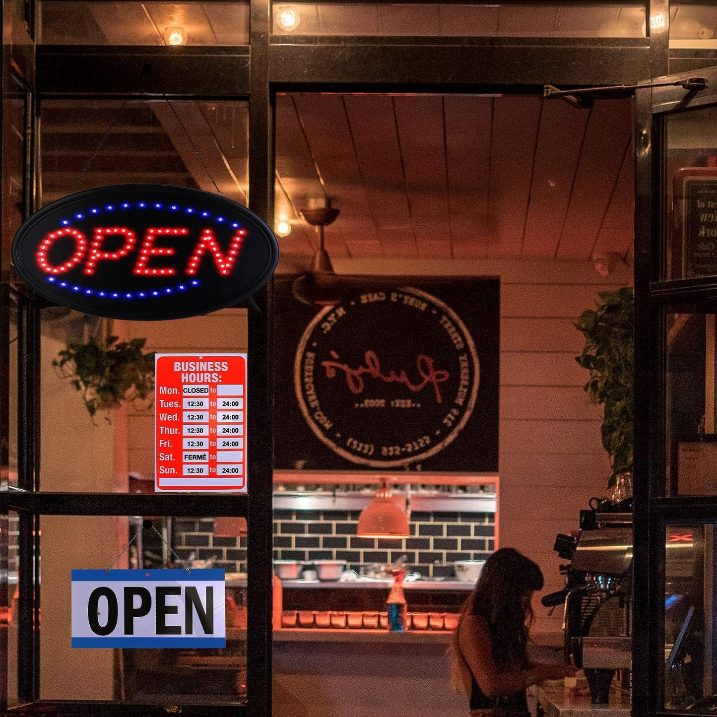 LED Open Sign for Business, LED Neon Signs for Shop Windows and Doors of Shop
