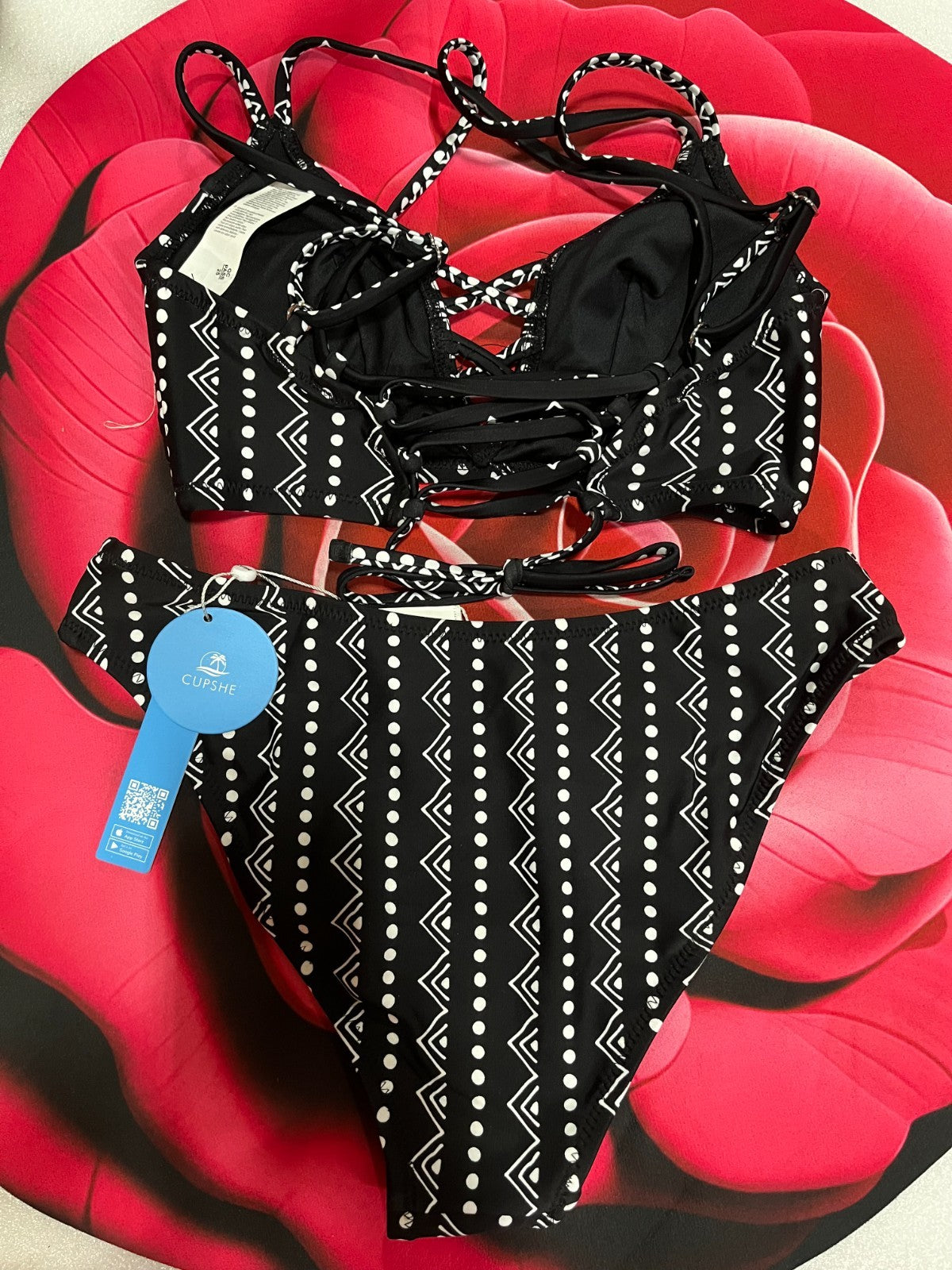 bikini swimsuit black  Size :XS