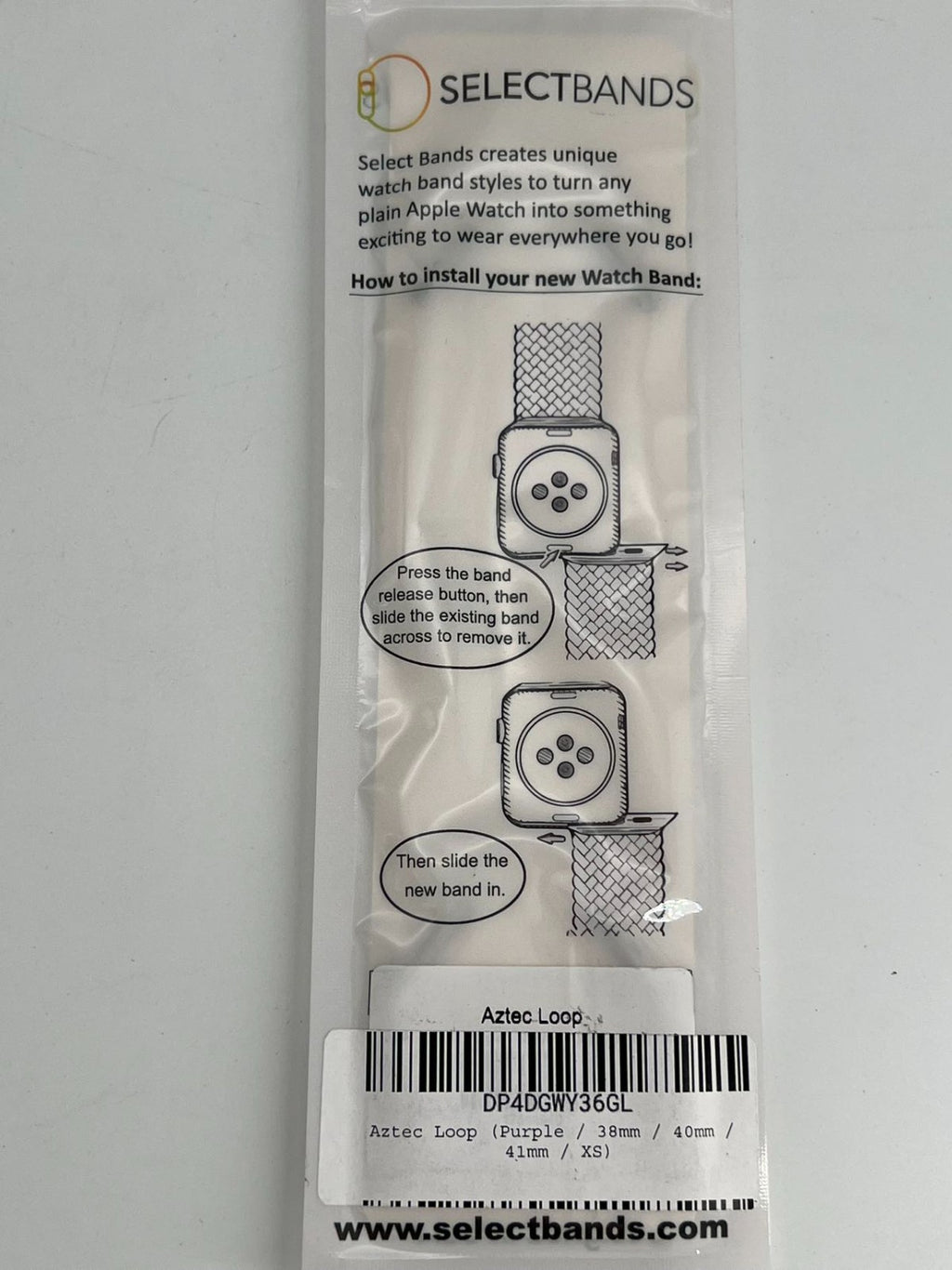 5-Pack XS  Aztec  Purple   Loop Watch Bands 0.8 x 5.6 Inch Fits 38mm/40 mm/41 mm