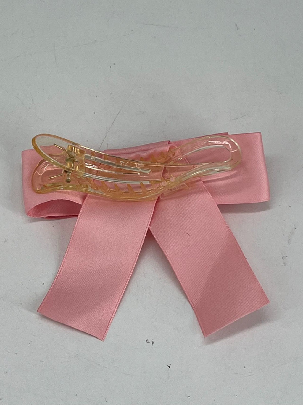 Pink Satin Stylish Bow Big Ribbon Bow Knot Hair Clip All Hair Types Non Slip