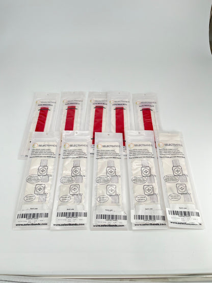 10-Pack  S   Red  Loop Watch Bands 0.8 x 6,2 Inch , Fits 42mm/44mm/45mm