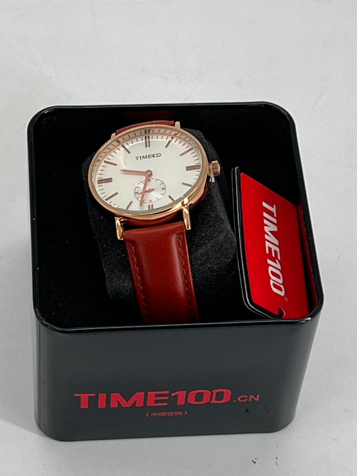 Japanese Quartz woman Wrist Watch Leather Strap Waterproof Couple Watches rose g
