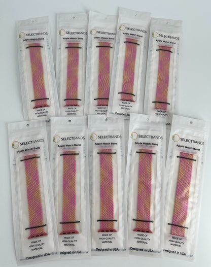 10-Pack  S  Champagne  Solid Loop Apple Watch Bands 0.8 x 5.5Inch , Fits 38mm/40
