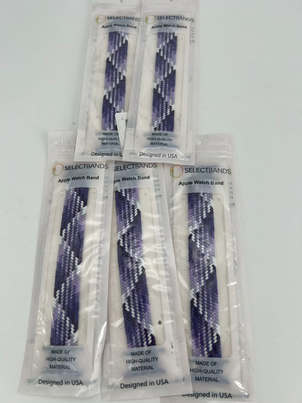 5  -Pack L  Purple  Loop Watch Bands 0.8 x 6.7 Inch   Fits 42mm/44mm/45mm