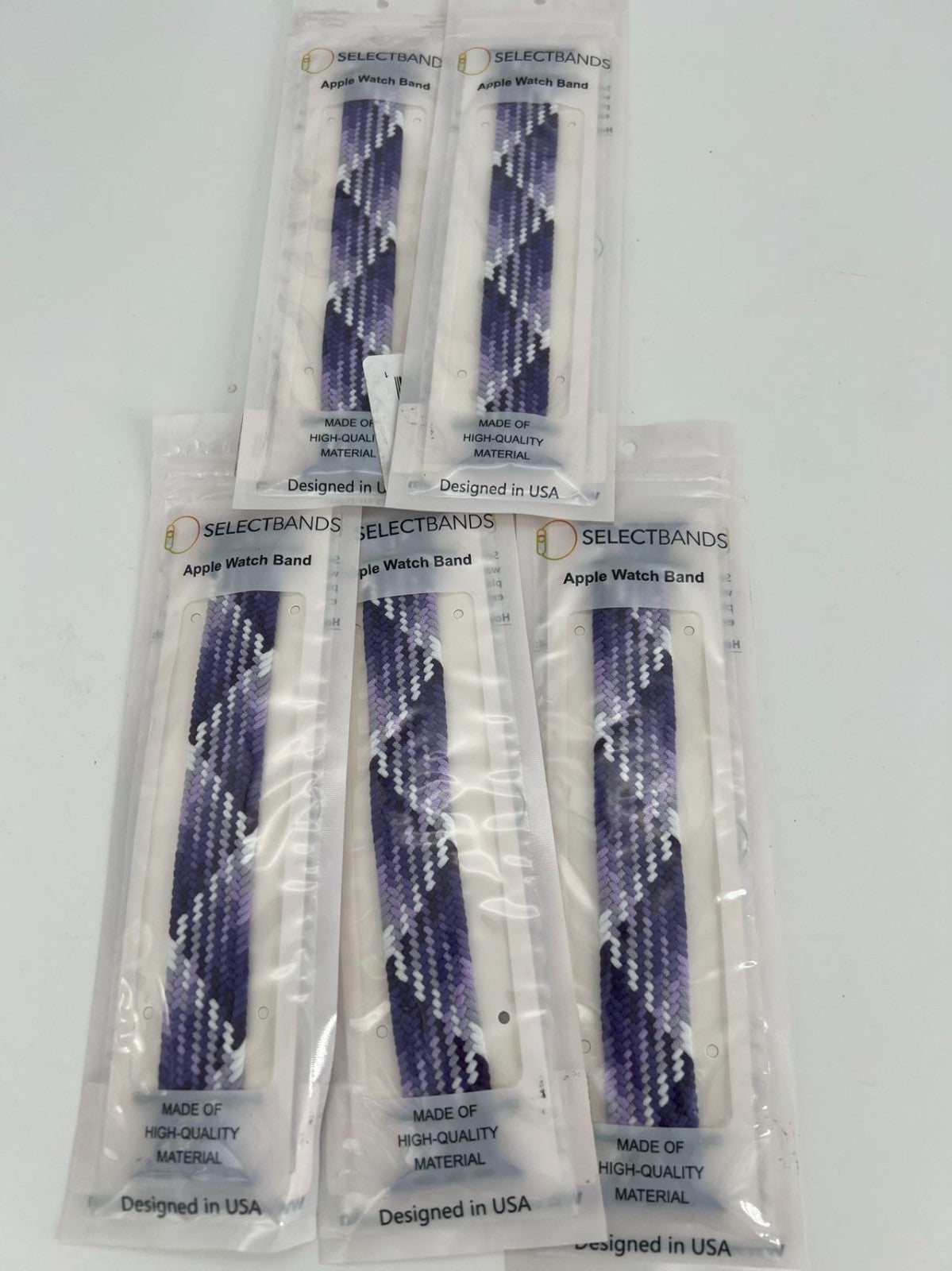5  -Pack L  Purple  Loop Watch Bands 0.8 x 6.7 Inch   Fits 42mm/44mm/45mm