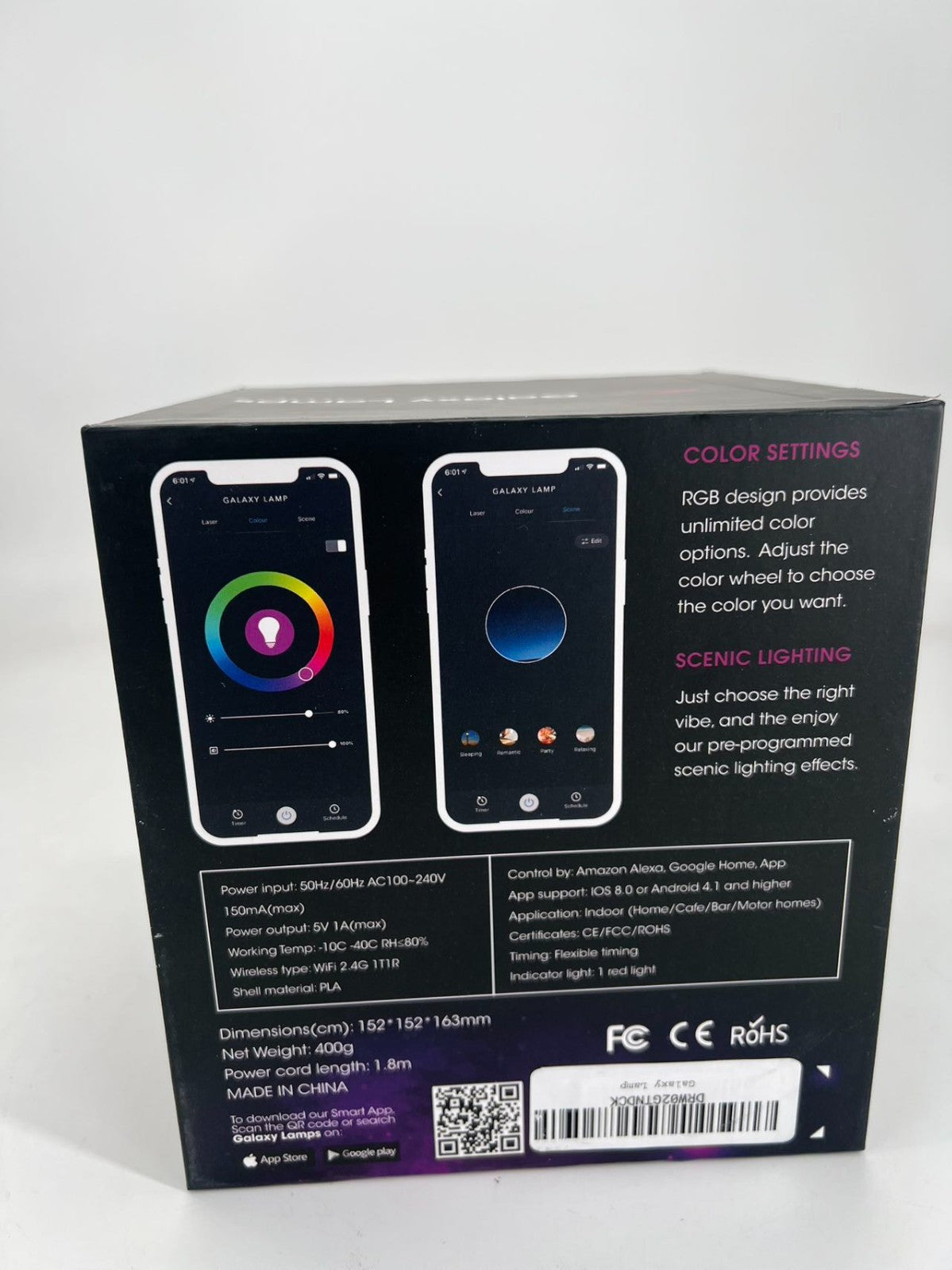 Moon Lamp Night Light Galaxy Lamp LED, Wood Stand, Remote
