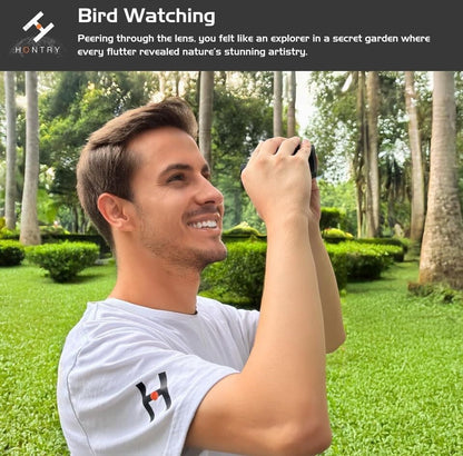 Hontry Binoculars for Adults and Kids, 10x25 Compact Binoculars for Bird Watc...