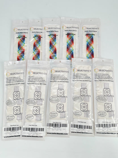 10-Pack  S   Red  Loop Watch Bands 0.8 x 6,2 Inch , Fits 42mm/44mm/45mm  Case