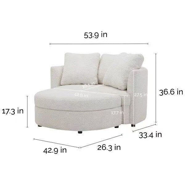 Holley Oversized Fabric Accent Chair with Storage Ottoman-only pick up in IL