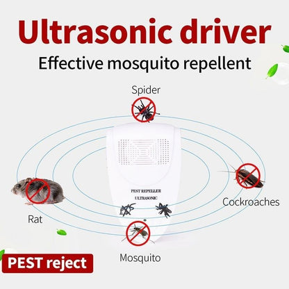 White Ultrasonic Pest Repeller –  Insect & Rodent Repellent