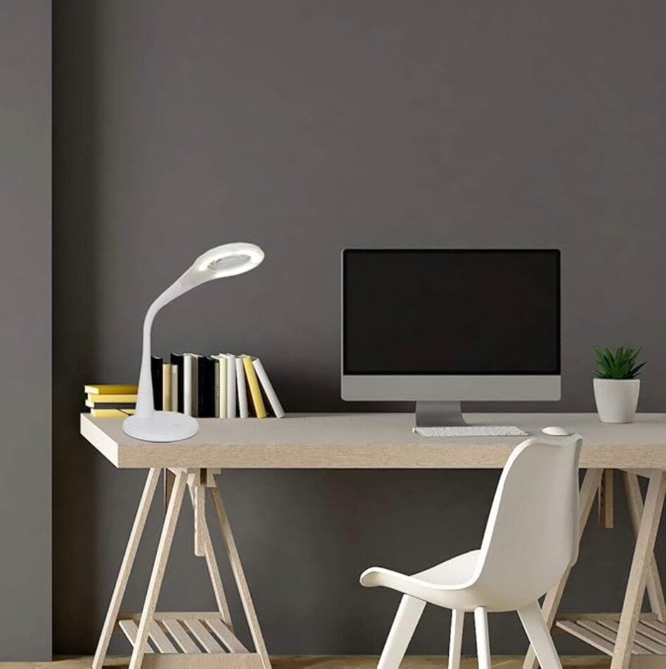 Multifunctional Dimmable LED Modern Desk Lamp with 5X Magnifying Glass. Ultra Br