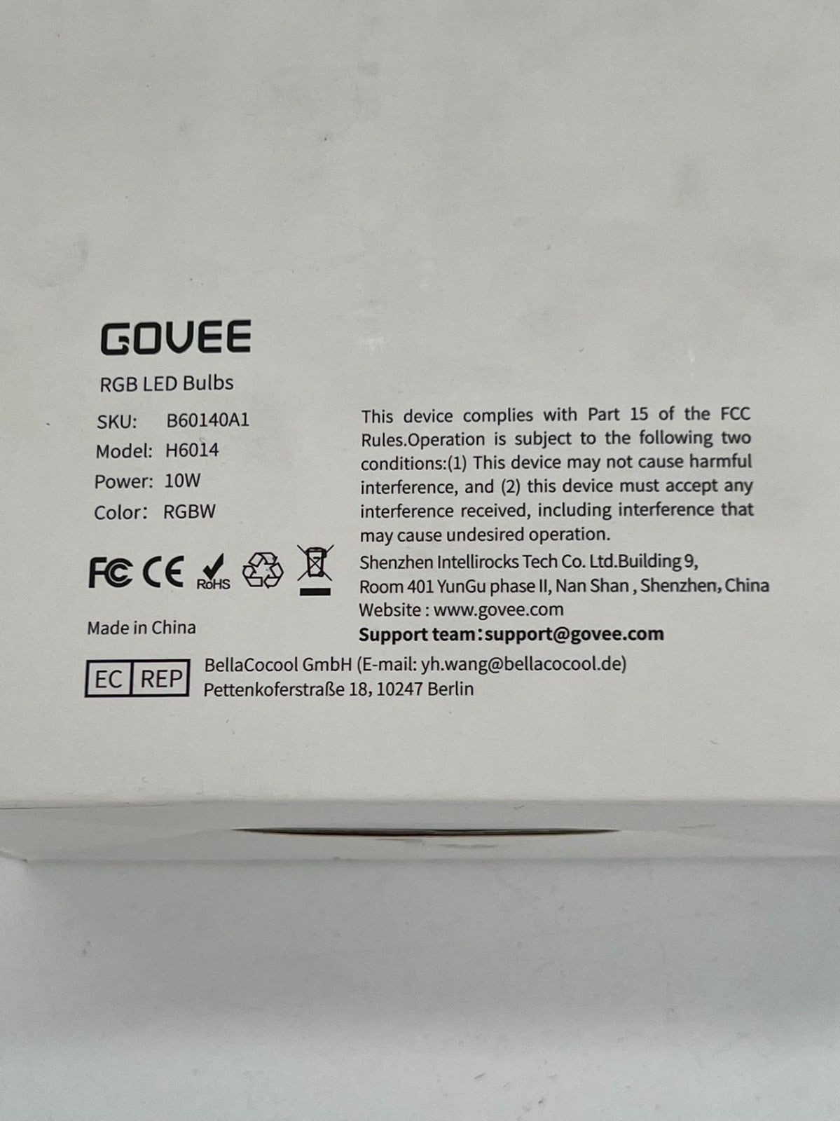 H6014  2-Pack RGBW Color Changing Led Light Bulbs, 10W Led Bulb.