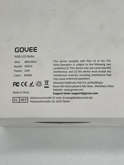 H6014  2-Pack RGBW Color Changing Led Light Bulbs, 10W Led Bulb.