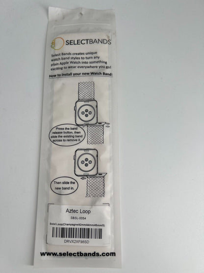 5-Pack S  Champagne Loop Watch Bands 0.8 x 6 Inch Fits 42mm/44mm/45mm