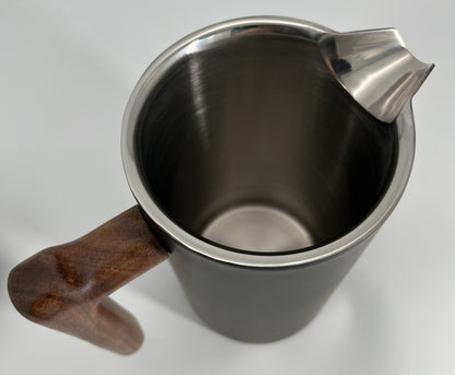 34oz French Press Coffee Maker, Wood Handle, Double Wall Steel