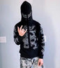 rhinestone dragon Y2K-style full-zip hoodie size (M)