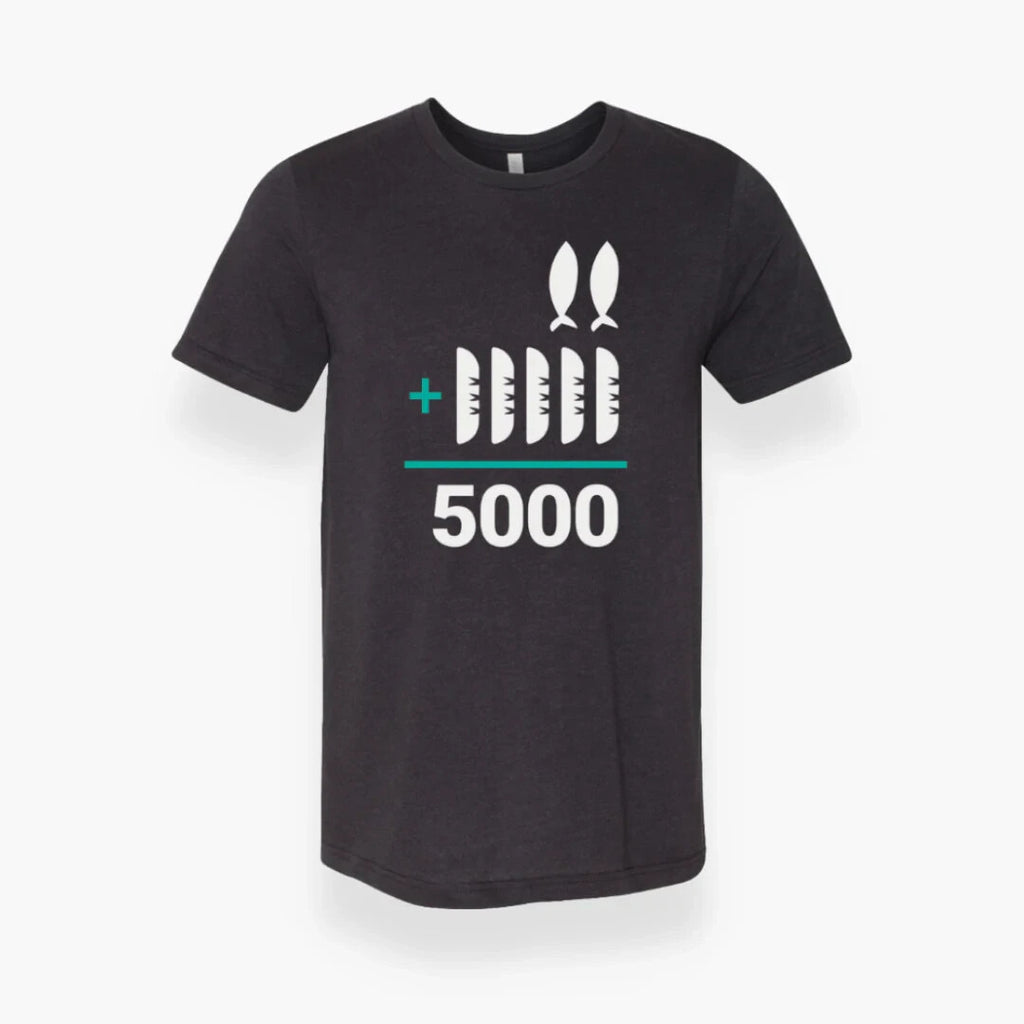 2+5=5000 T-Shirt (Youth and Adult) BLACK