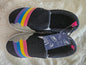 Girls Size 6M Rainbows Clouds Fabric Rubber Soled Shoes