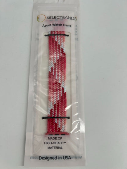 5- Pack M  Color pink Rainbow Loop Watch Bands 0.8 x 6.7 Inch  Fits 38mm/40mm/41