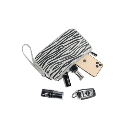 New Daisy Rose Cosmetic Travel Bag (Grey Zebra)