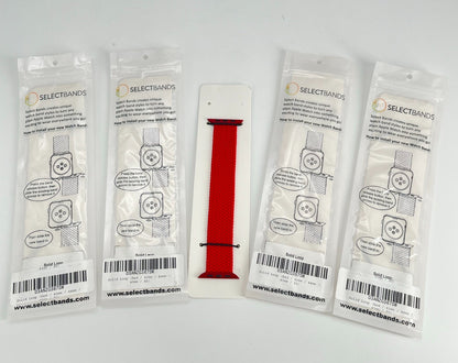 5 -Pack XS  Solid Red  Loop Watch Bands 0.8 x 5.6 Inch Fits 42mm/44mm/45mm