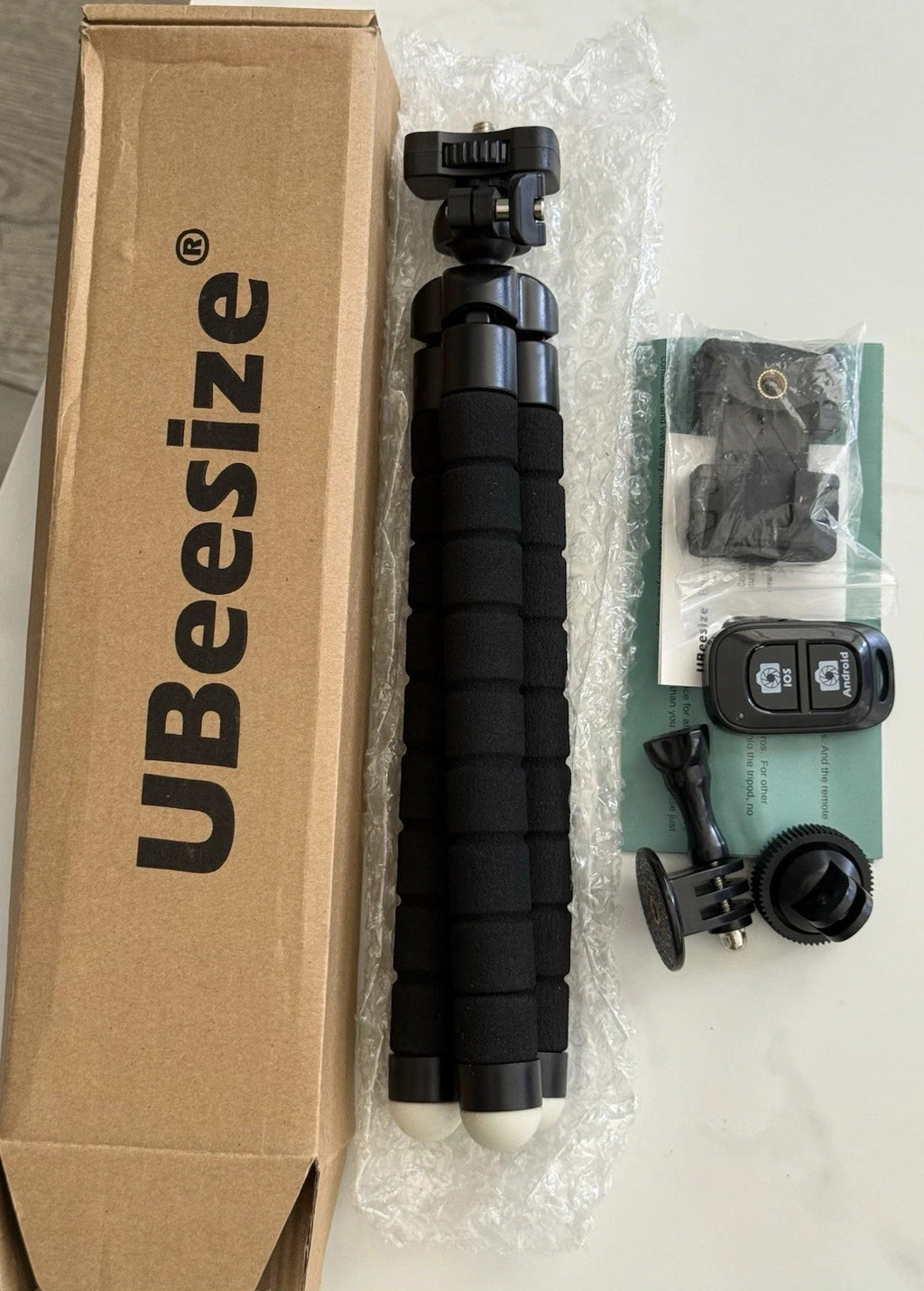 Ubeesize Portable Camera Stand Holder Tripod Wireless Remote and Universal Clip