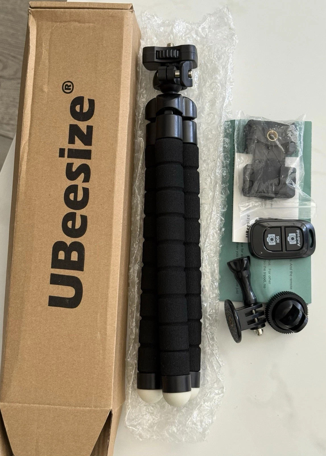 Ubeesize Portable Camera Stand Holder Tripod Wireless Remote and Universal Clip
