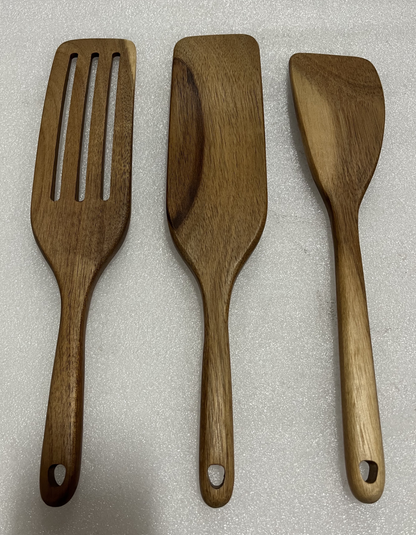 3-Piece Wooden Kitchen Utensil Set – Durable Tools & Gadgets for Cooking