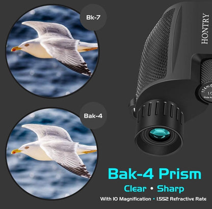 Hontry Binoculars for Adults and Kids, 10x25 Compact Binoculars for Bird Watc...