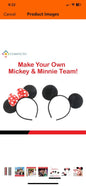 12pc Mickey Mouse Ears All Black Solid Headband Birthday Favors Minnie Costume
