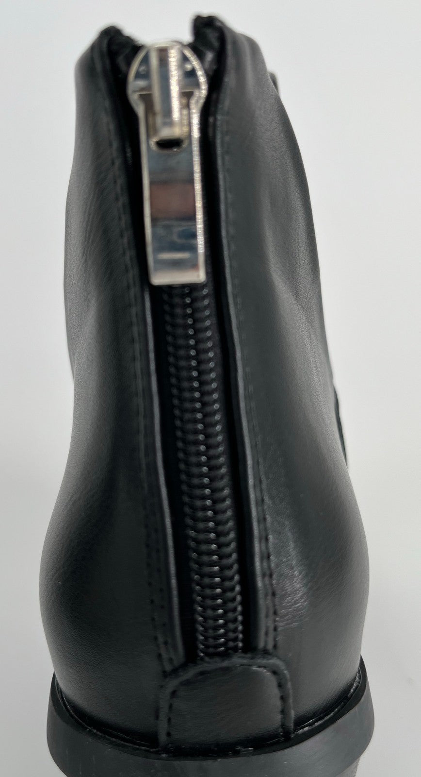 Black Women’s Pointed Toe Chunky Heel Western Ankle Boots with Chain, Size 11