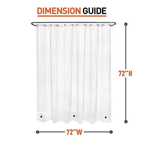 Shower Curtain Liner 72 Inch, Clear.