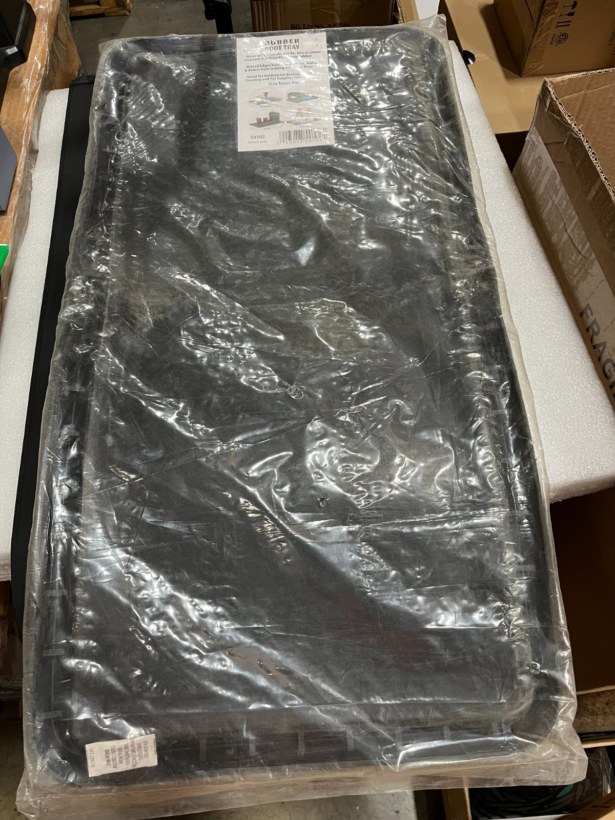Durable 32 x 16 Inch Rubber Boot Tray Mat for Indoor Outdoor Use