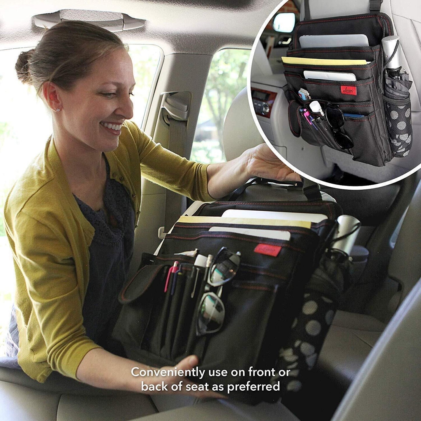 Car Organizer for Front Seat or Car Seat, Ultra-Durable, -Size-Fits-All Car S...
