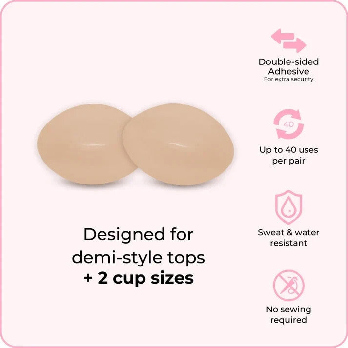 Designed fordemi-style tops,   Color:Beige   Size： D/E  Open Box