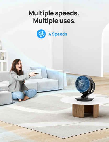 Dreo Desk Fan 13" Small Air Circulator Table Oscillating Fan Cooling with Remote