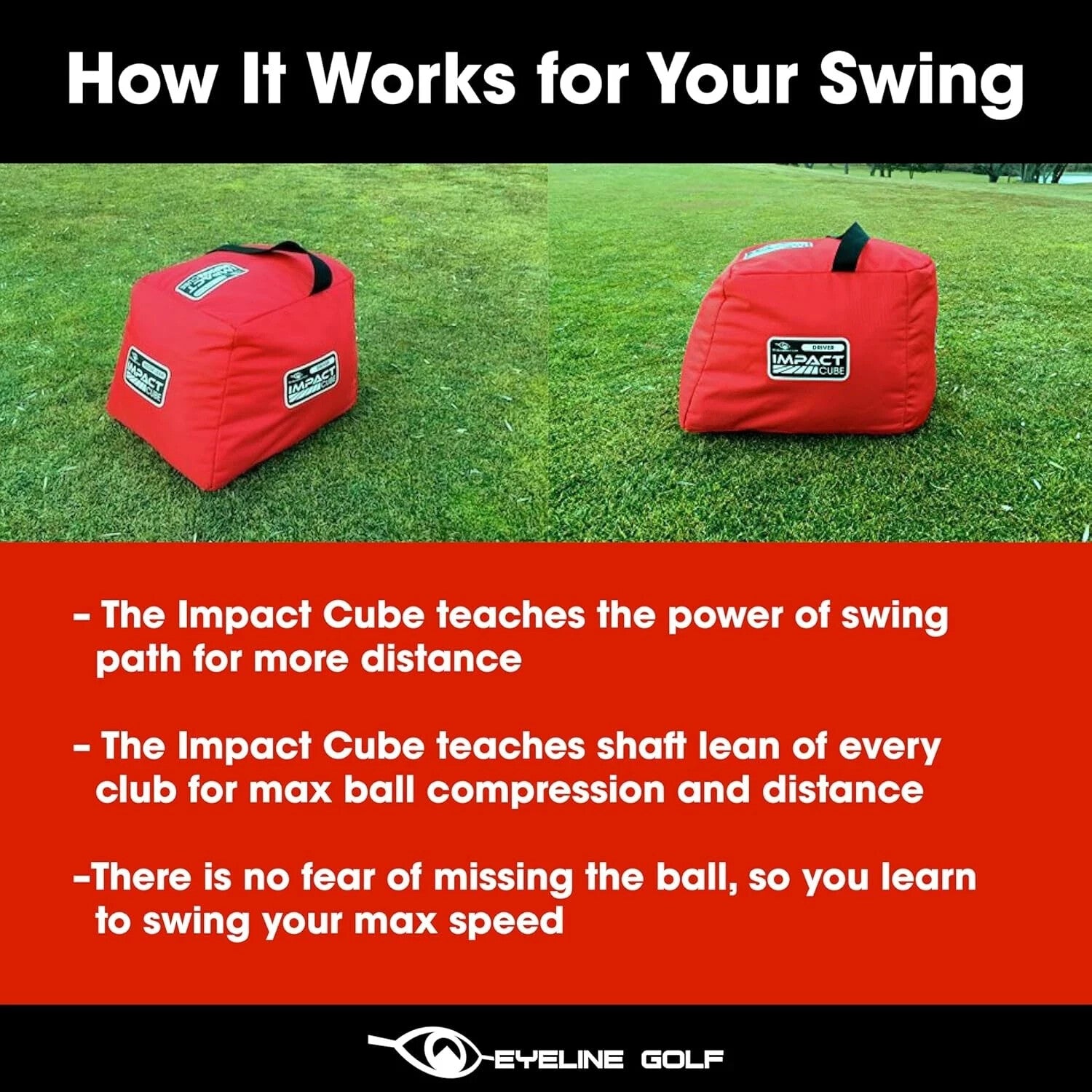 Golf Training Aid – Ultra-Durable, Multi-Angled red Black