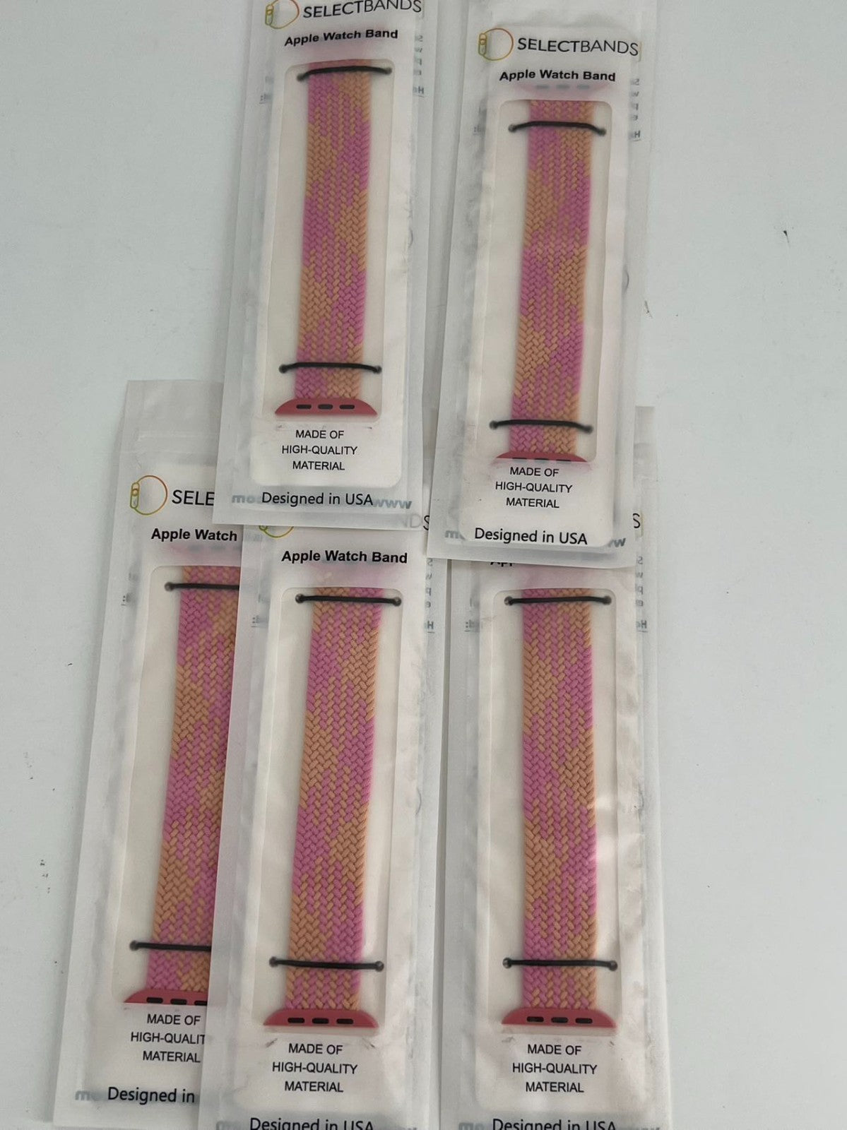 5-Pack XS Aztec pink  Loop Watch Bands 0.8 x 5.6 Inch Fits 42mm/44 mm/45mm  Case