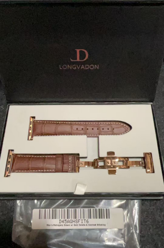 Watch Band Mahogany Brown/Rose Gold