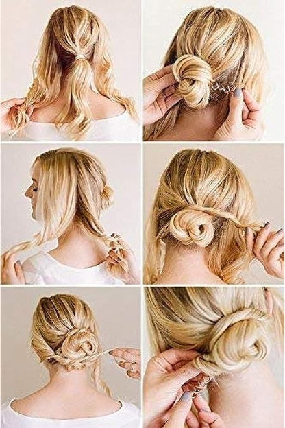 Hawwwy Spiral Bobby Pins 4 Pack Spin Pins, Easy & Fast Bun Maker Twist Hair Pins