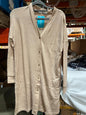 Short Sleeve Nightshirt, Lightweight Button Down Pajama Top Shadow Beige L