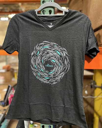 Against The Current T-Shirt, Style: Women's V-neck, Size: SM, Color: Black