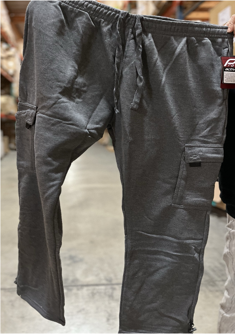 Big Boys Fleece Cargo Sweatpants Charcoal Male  |  Size 2XL