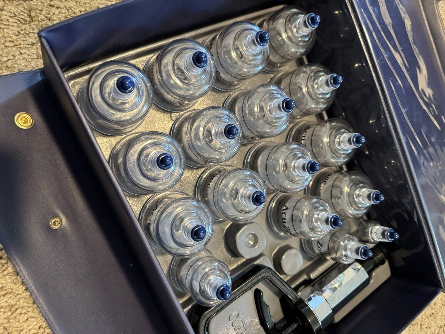 AcuZone Premium Cupping Set, 17-Cups, Pump, no Extension Tube Made In Korea EUC