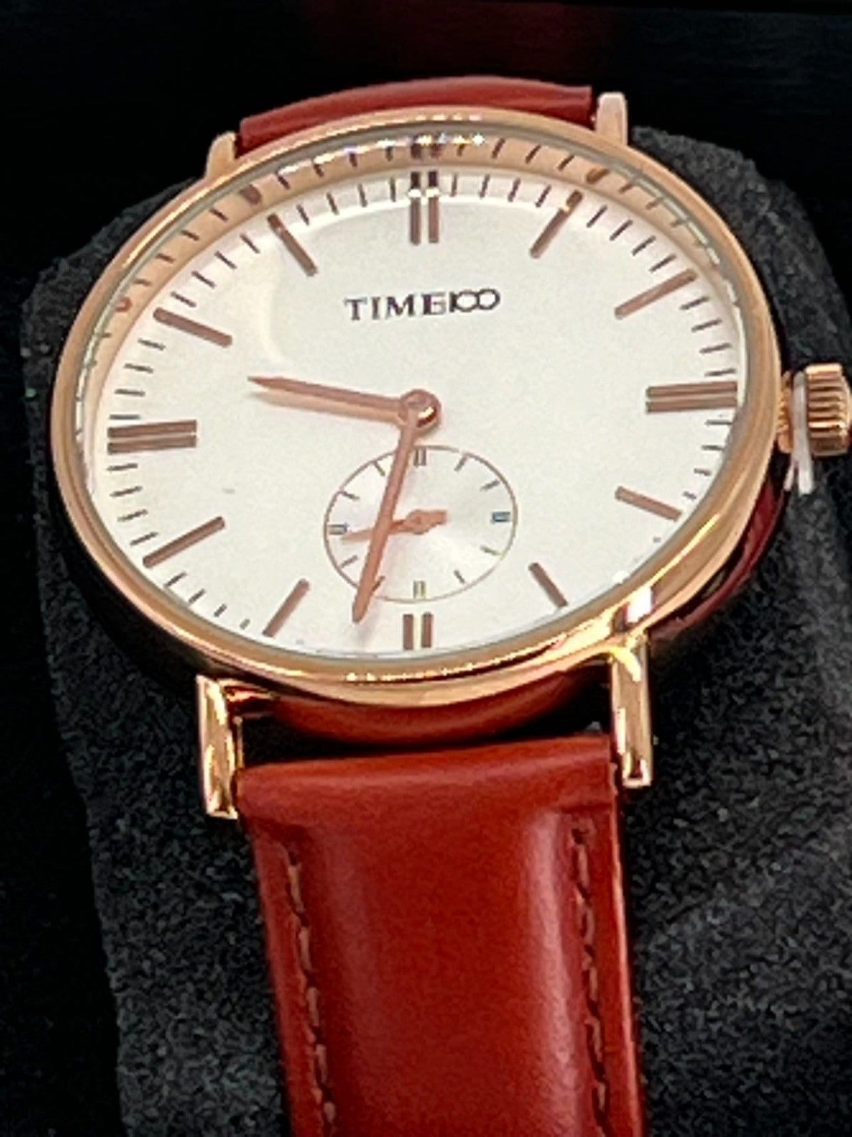 Japanese Quartz woman Wrist Watch Leather Strap Waterproof Couple Watches rose g